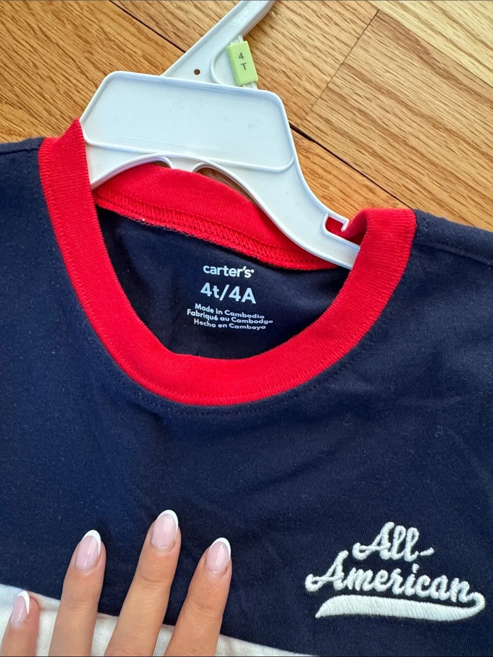 Carter's Colorblock 'All American' Tee - Navy, White & Red Trim